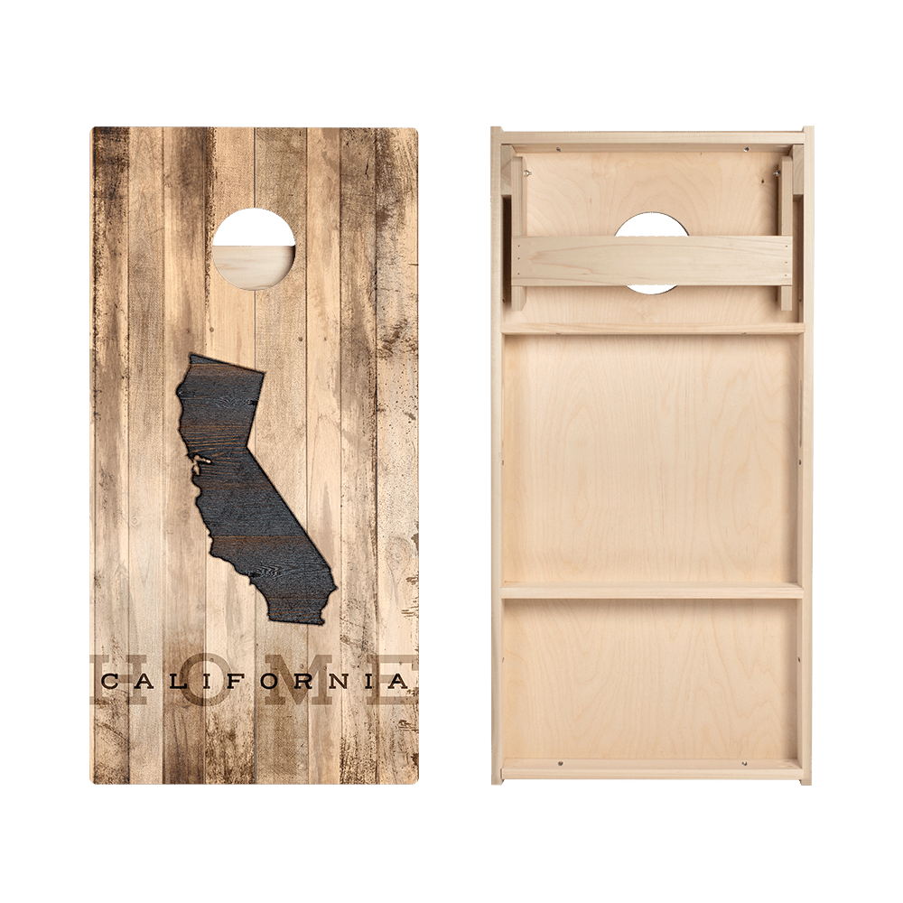 Home State Rustic Wood California Star Cornhole Boards, - American Cornhole Association