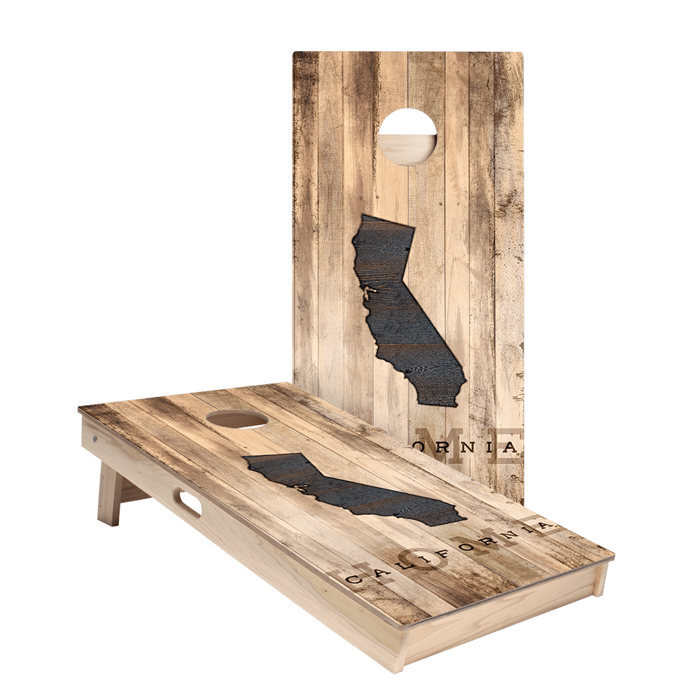 Home State Rustic Wood California Star Cornhole Boards, - American Cornhole Association