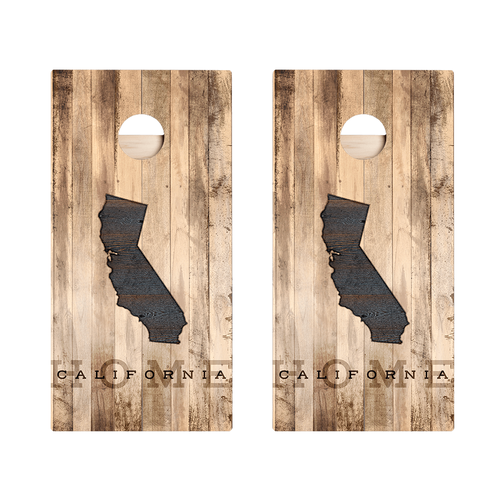 Home State Rustic Wood California Star Cornhole Boards, - American Cornhole Association