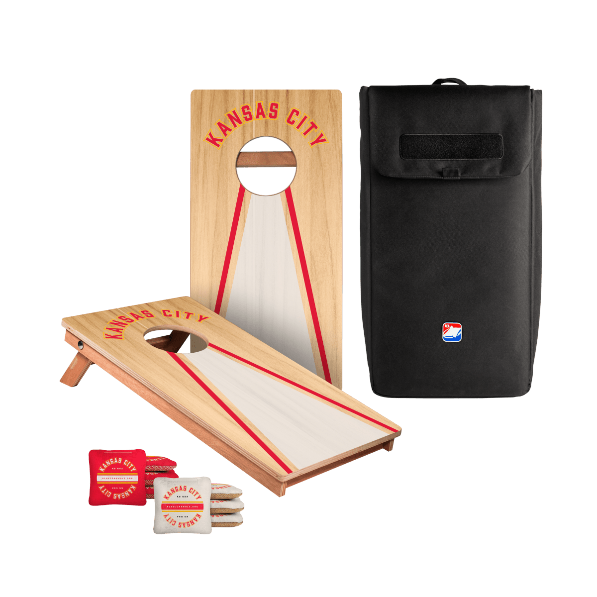 Kansas City Football Gameday Backyard 1x2 ft Cornhole Board Set - WACA - 500437 - WB | American Cornhole Association