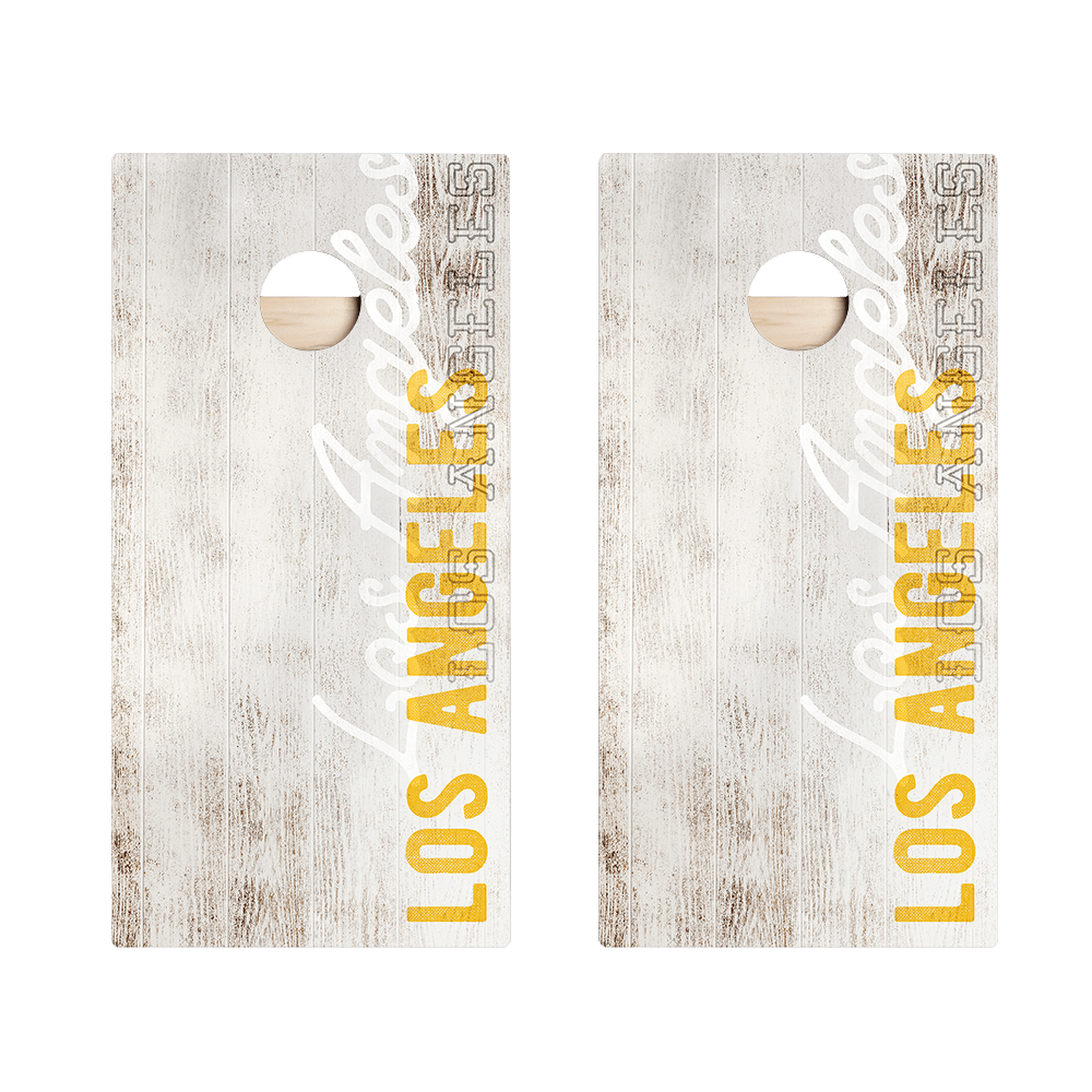Los Angeles Yellow Football Vintage Gameday Star Cornhole Boards, - American Cornhole Association