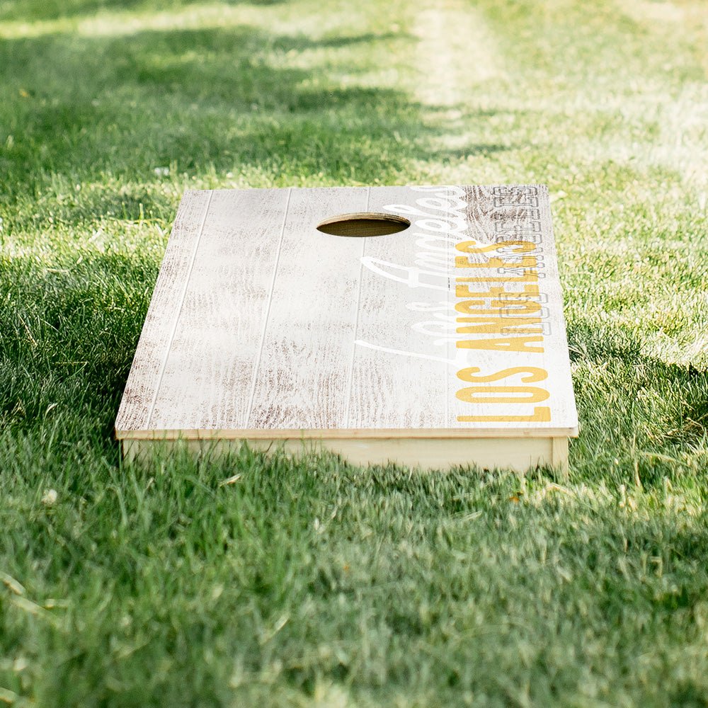 Los Angeles Yellow Football Vintage Gameday Star Cornhole Boards, - American Cornhole Association