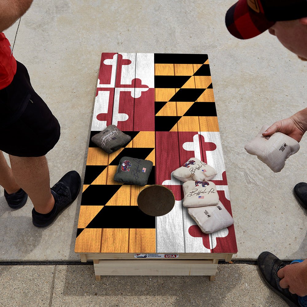 Maryland Flag Star Cornhole Boards - ACA - 000122 | American Cornhole Association