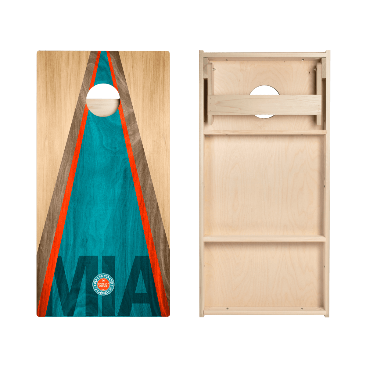 Miami Football Gameday Classic Triangle Star Cornhole Boards, - American Cornhole Association