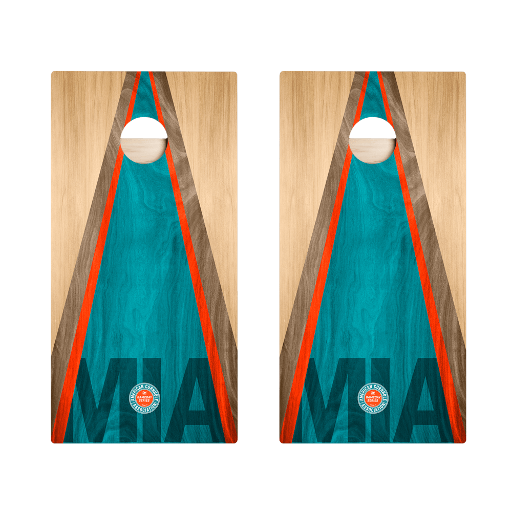 Miami Football Gameday Classic Triangle Star Cornhole Boards, - American Cornhole Association