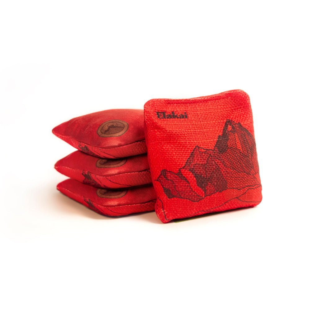 Mount Elakai Travel - Size Cornhole Bags, Red Lava - American Cornhole Association