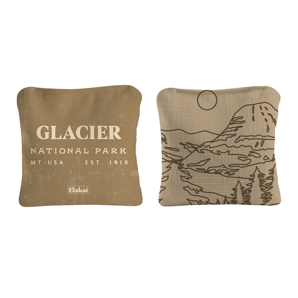 National Parks Glacier Cornhole Bags, Tan - American Cornhole Association
