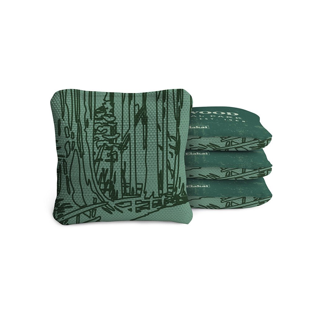 National Parks Redwoods Travel - Size Cornhole Bags, Green - American Cornhole Association