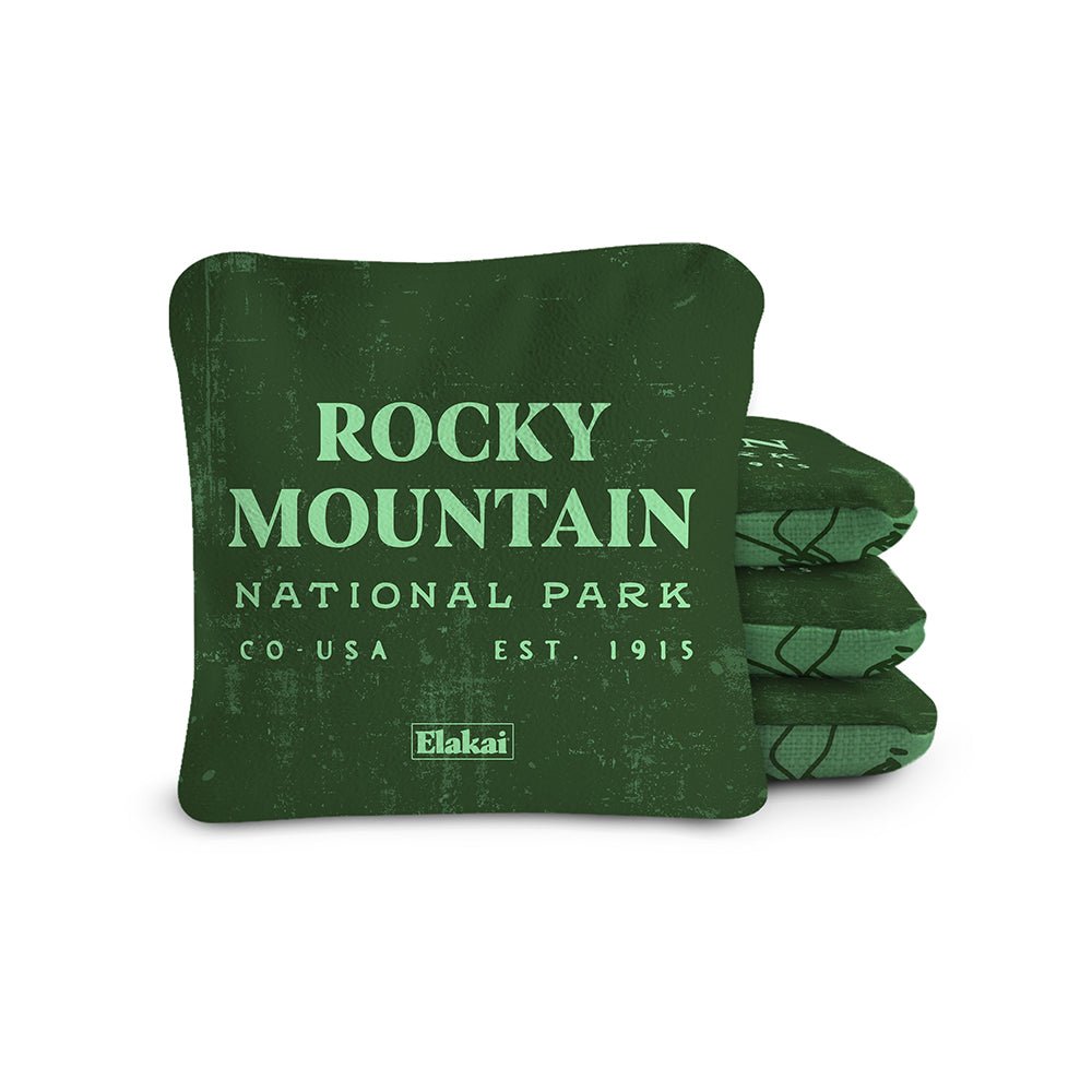 National Parks Rocky Mountain Cornhole Bags, Green - American Cornhole Association