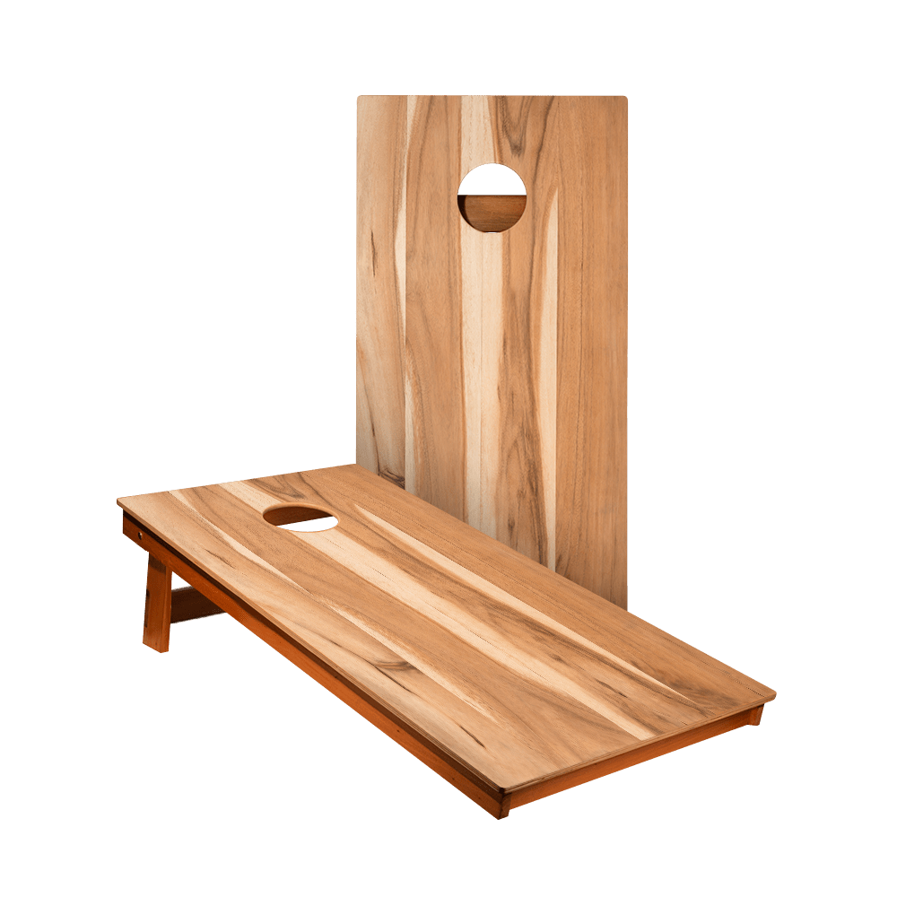 Natural Hickory Backyard 2400 Cornhole Boards - American Cornhole Association