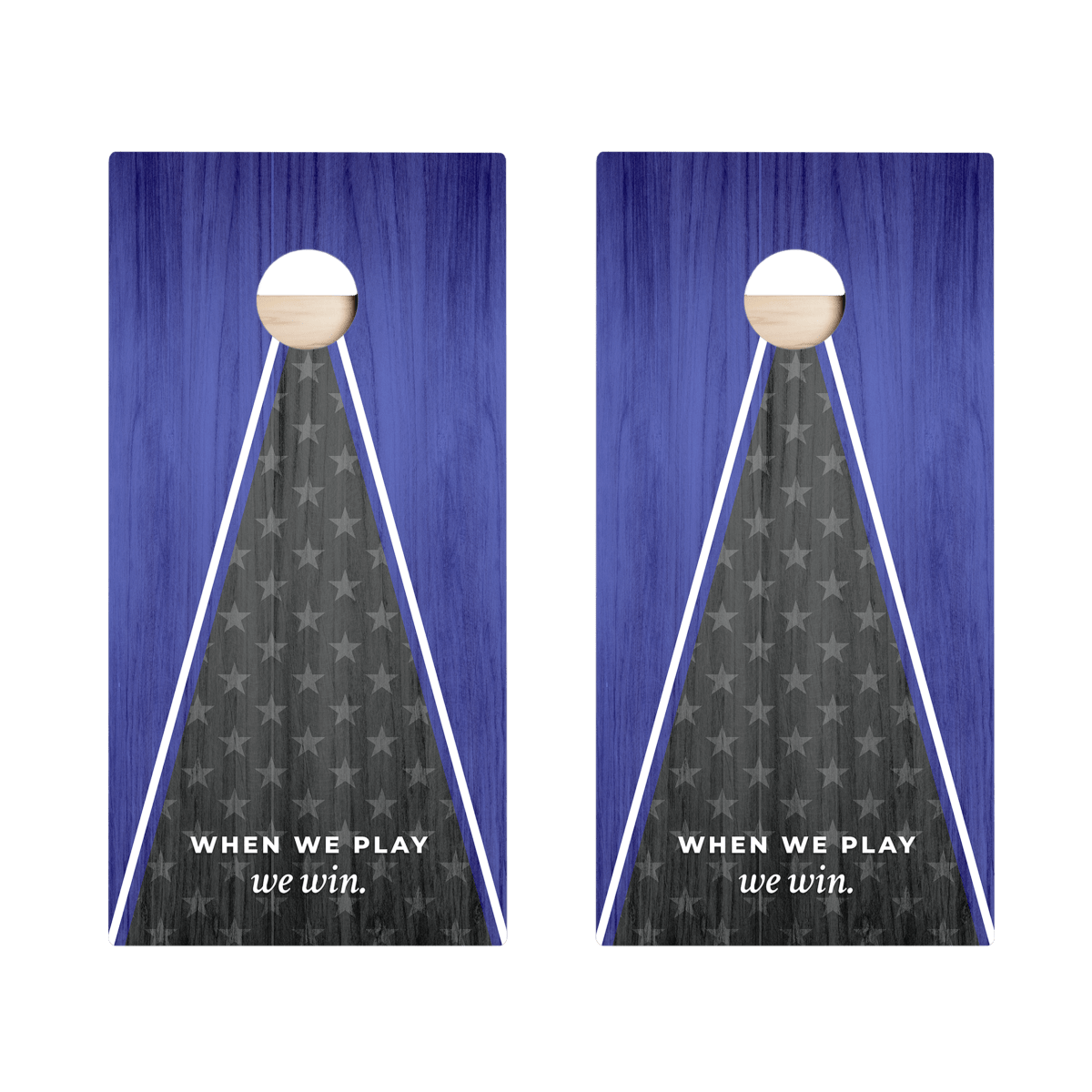 Play to Win Patriotic Limited Edition Star Cornhole Boards | 11.24 Drop - American Cornhole Association