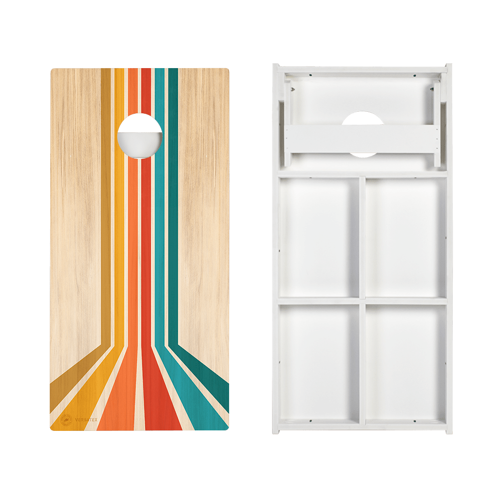 Retro Angled Stripes Versatex All-Weather Cornhole Boards - American Cornhole Association
