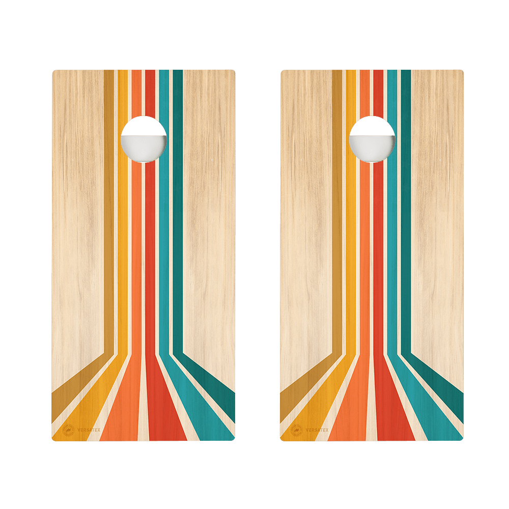Retro Angled Stripes Versatex All-Weather Cornhole Boards - American Cornhole Association