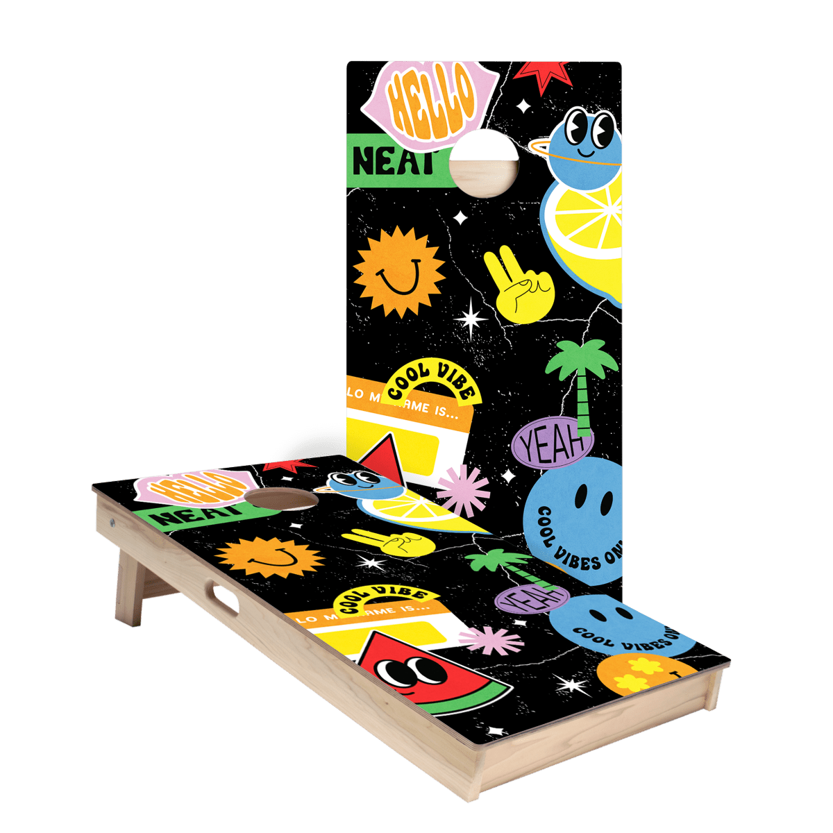 Retro Stickers Star Cornhole Boards, - American Cornhole Association