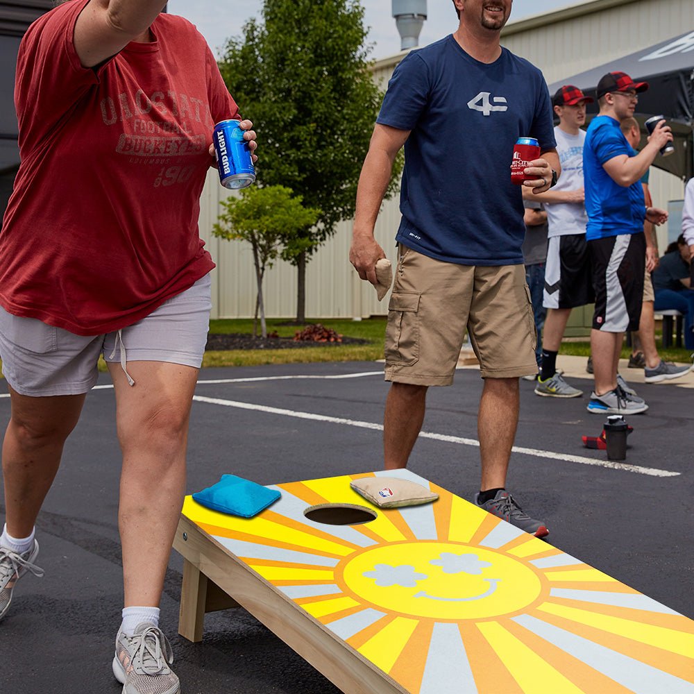 Retro Sunshine Star Cornhole Boards - ACA - 000541 | American Cornhole Association