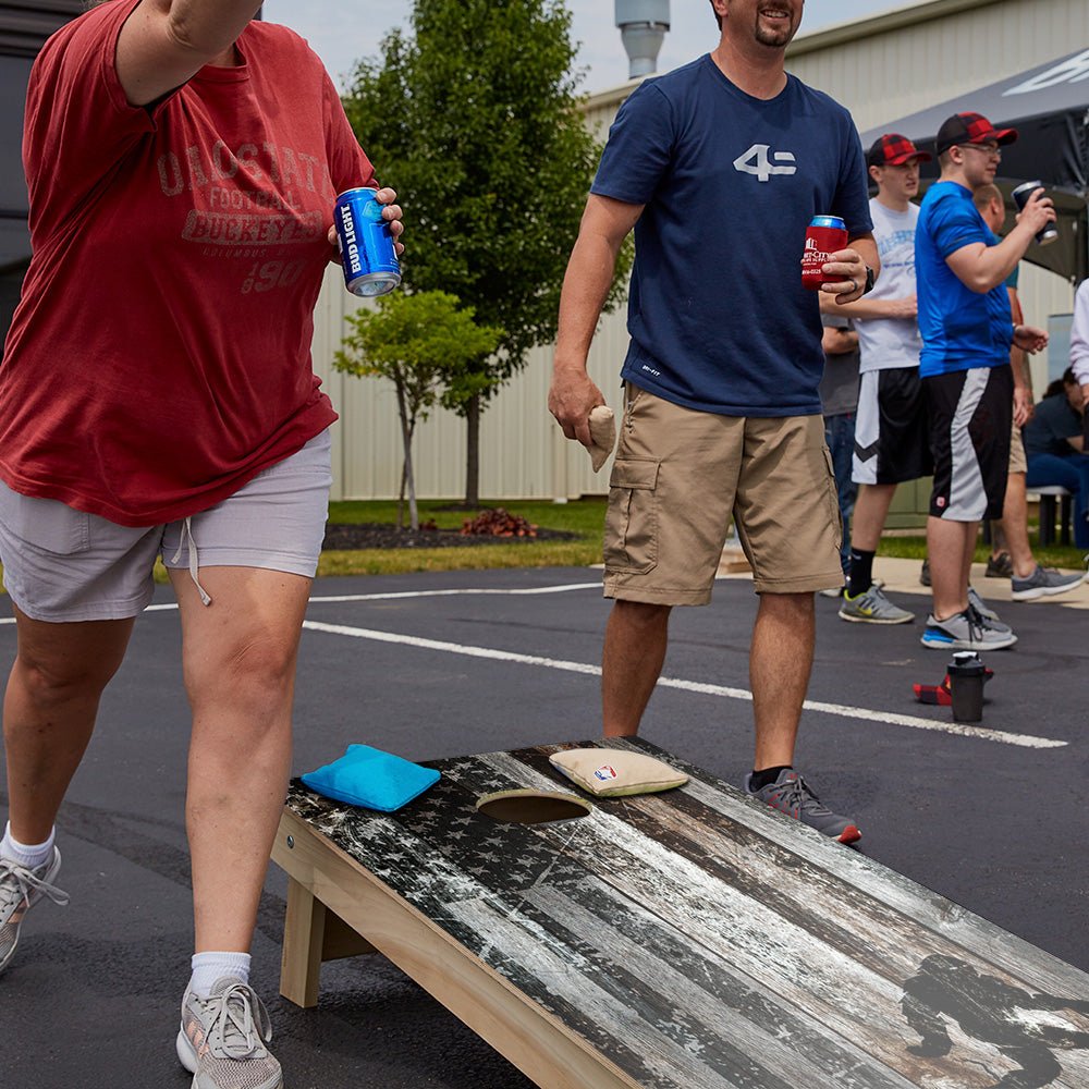 Rustic USA Flag Sasquatch Star Cornhole Boards, - American Cornhole Association