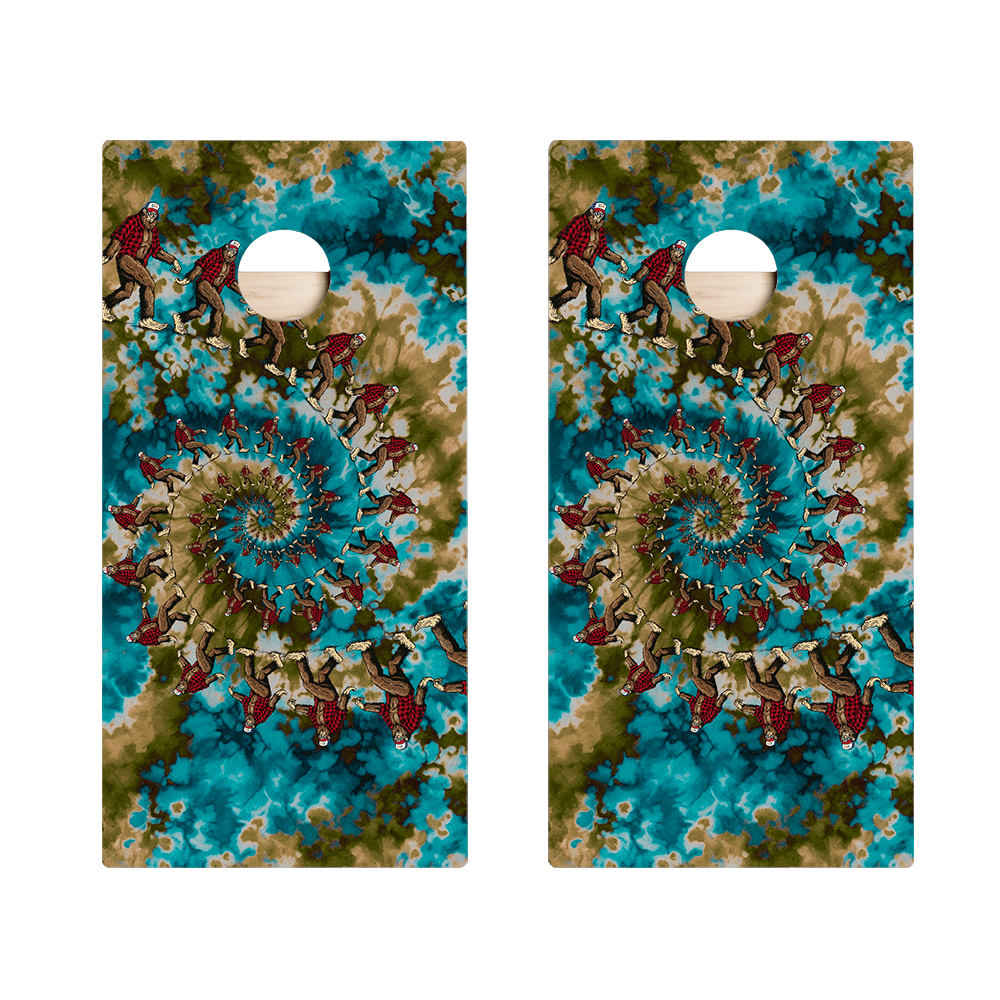 Spiral Tie - Dye Sasquatch Star Cornhole Boards, - American Cornhole Association