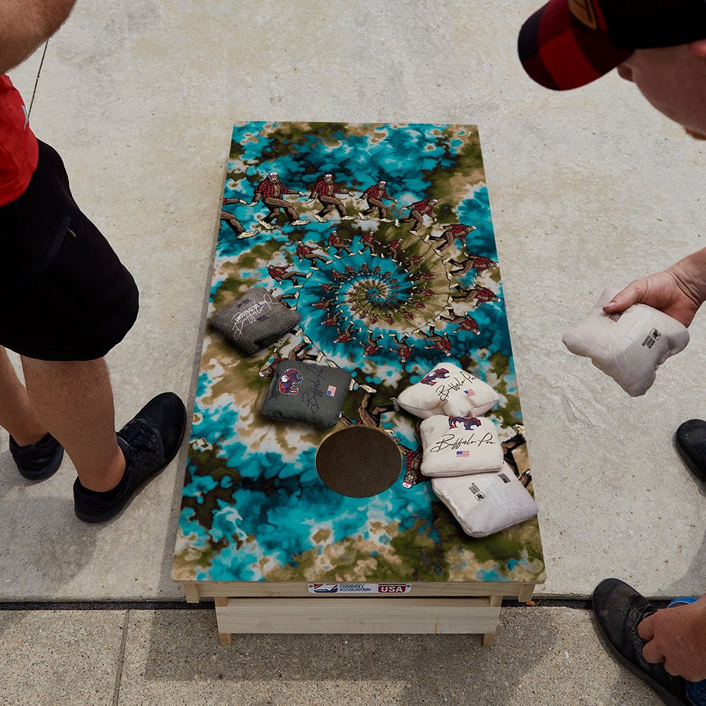 Spiral Tie - Dye Sasquatch Star Cornhole Boards, - American Cornhole Association
