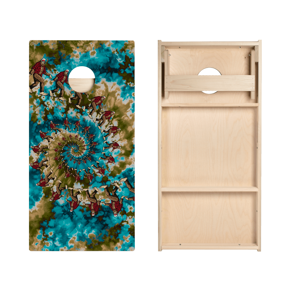 Spiral Tie - Dye Sasquatch Star Cornhole Boards, - American Cornhole Association