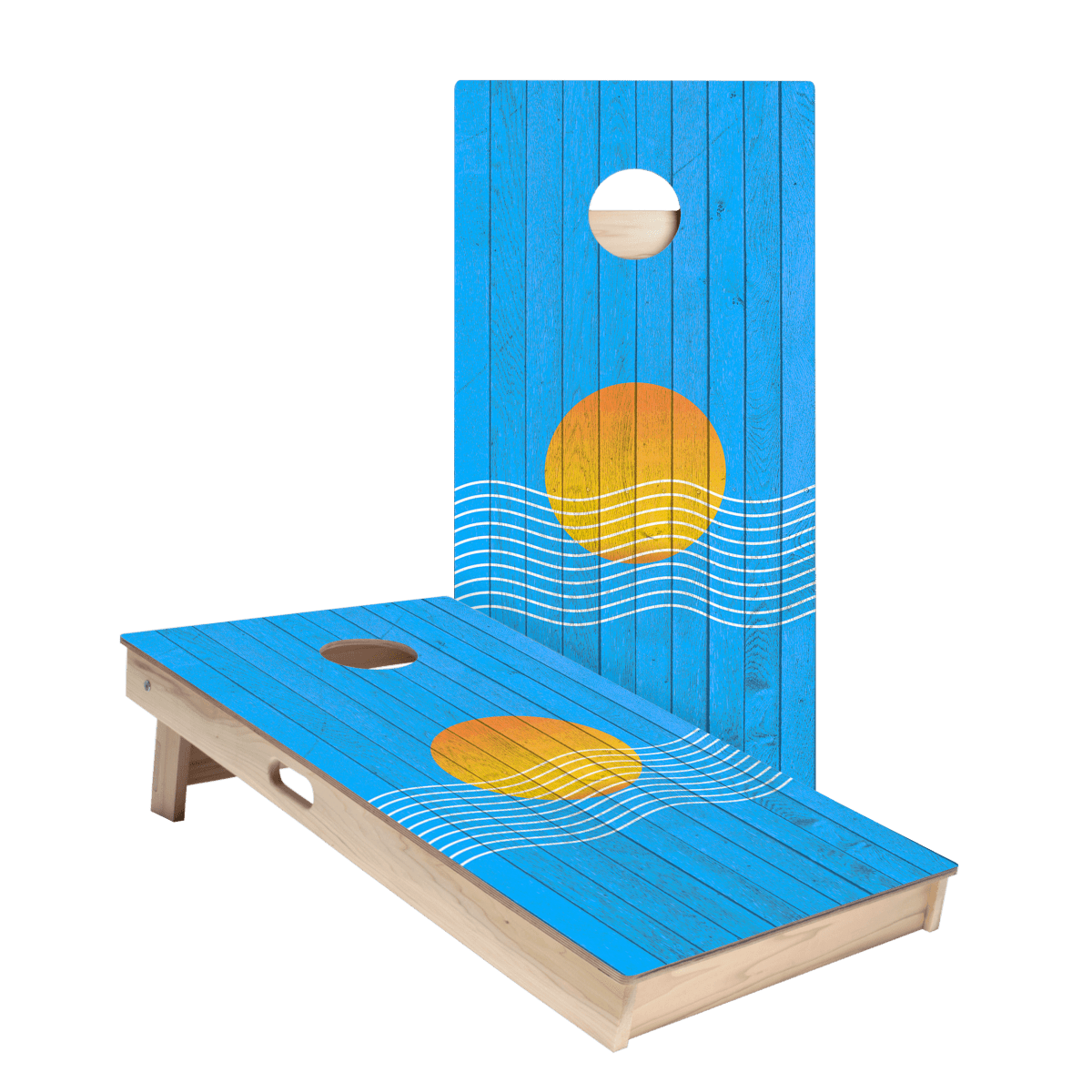 Sunset Waves Star Cornhole Boards, - American Cornhole Association