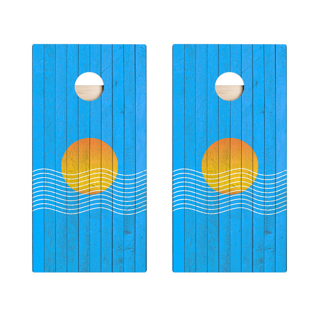 Sunset Waves Star Cornhole Boards, - American Cornhole Association