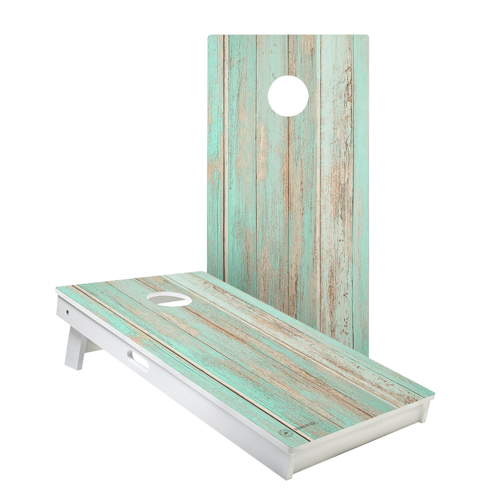 Teal Beach Wood Versatex All-Weather Cornhole Boards - American Cornhole Association