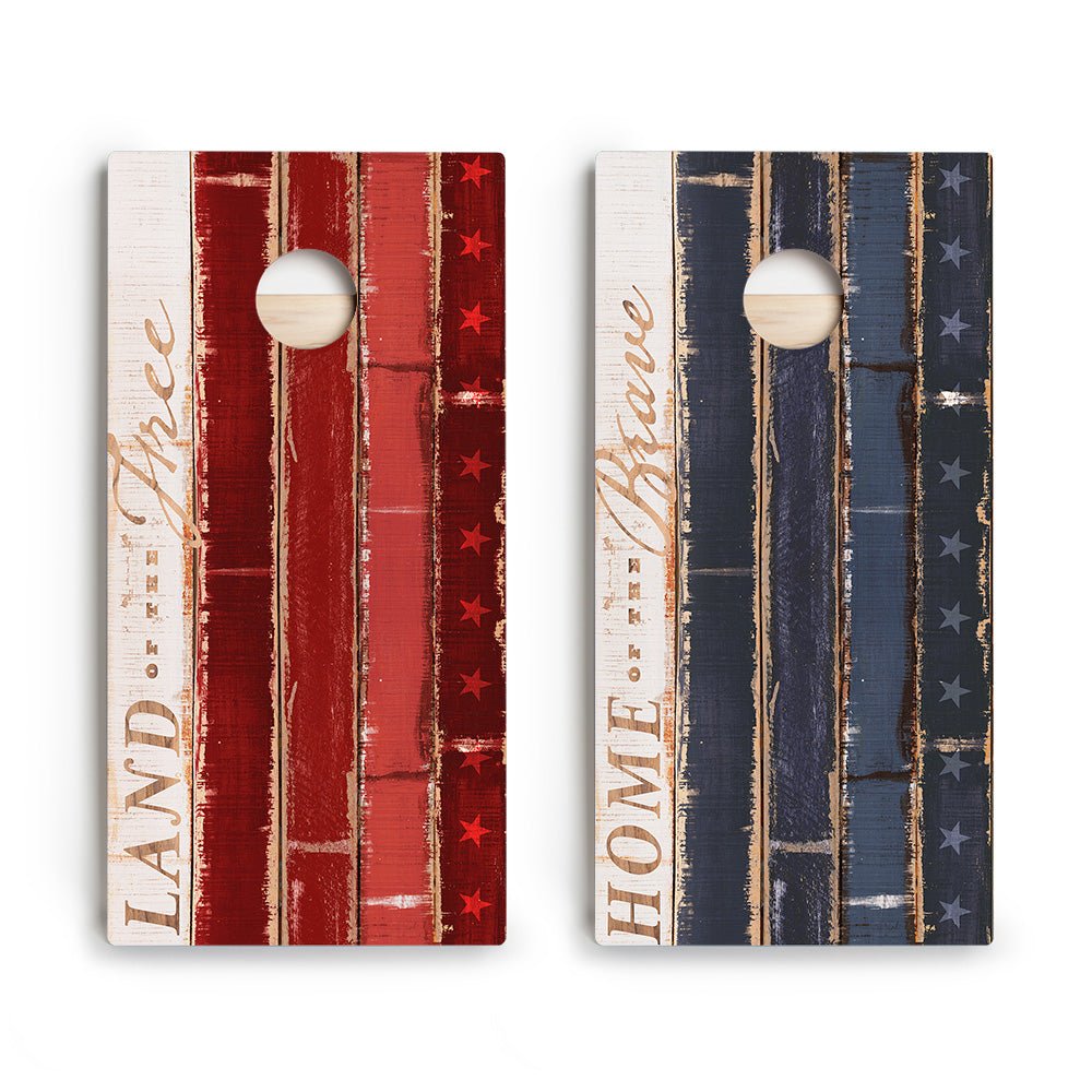 The Free And Brave Star Cornhole Boards, - American Cornhole Association