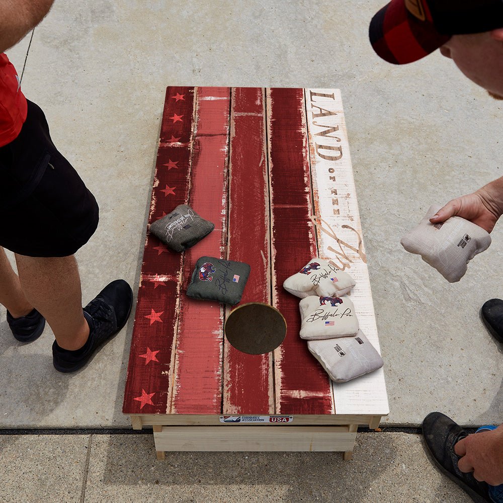 The Free And Brave Star Cornhole Boards, - American Cornhole Association