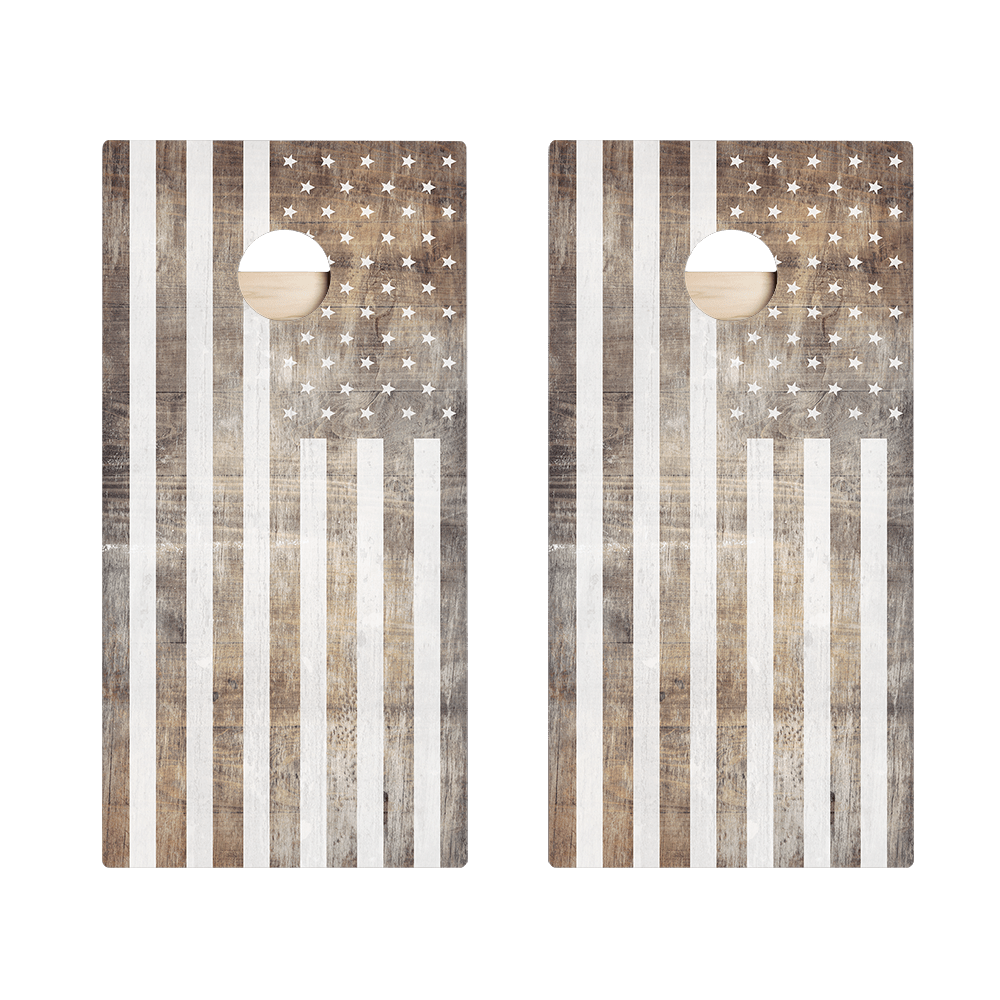 Vintage Black And White American Flag Star Cornhole Boards, - American Cornhole Association