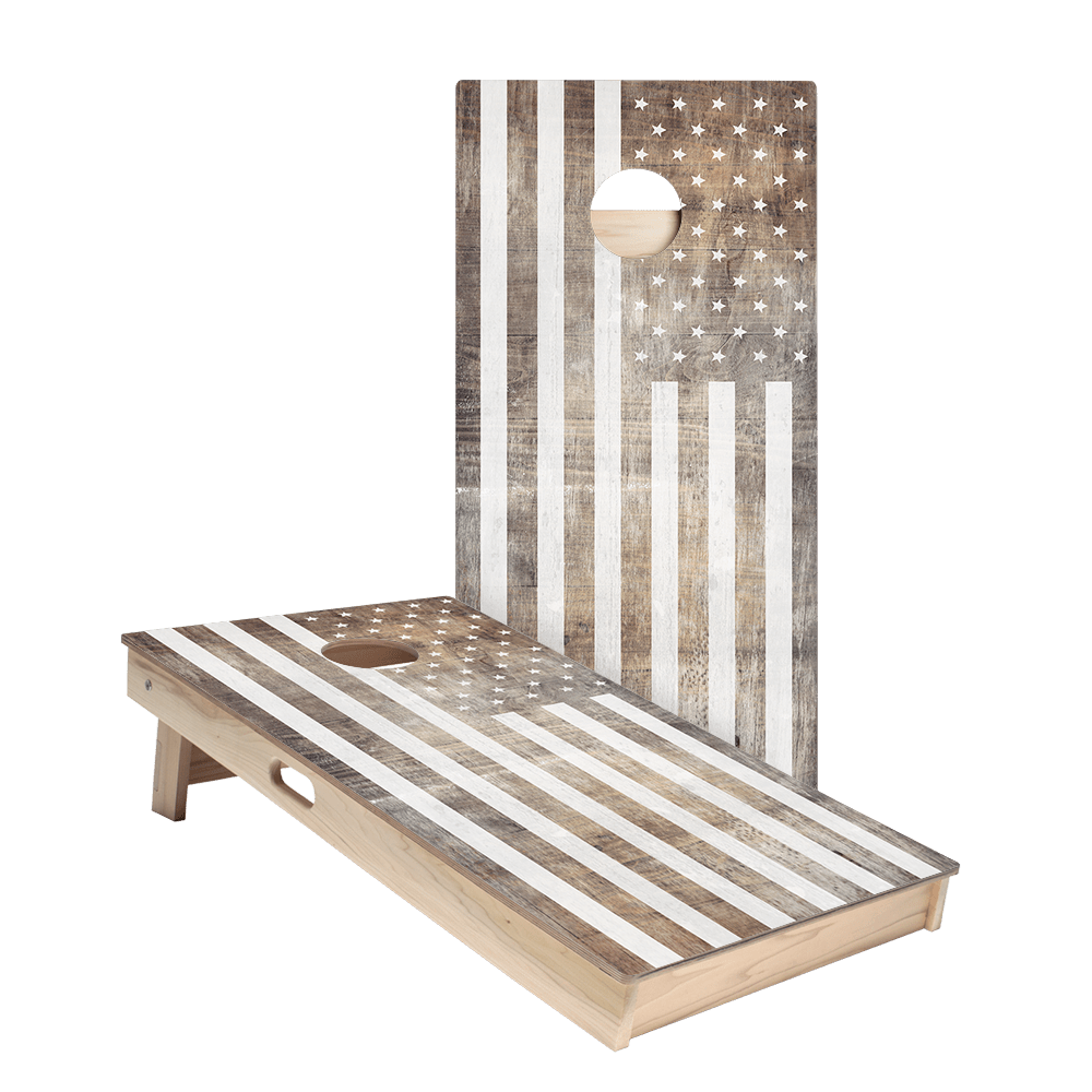 Vintage Black And White American Flag Star Cornhole Boards, - American Cornhole Association