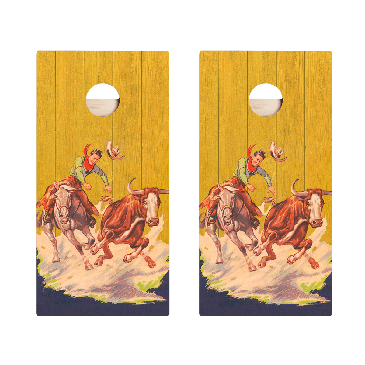 Vintage Western Cowboy Star Cornhole Boards, - American Cornhole Association
