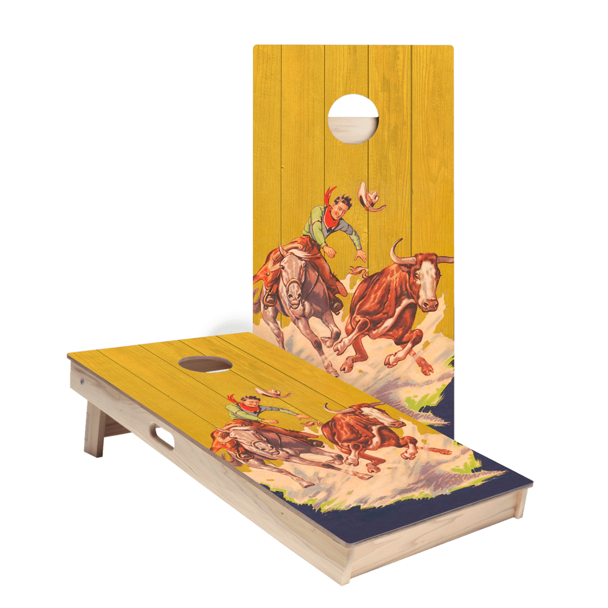 Vintage Western Cowboy Star Cornhole Boards, - American Cornhole Association