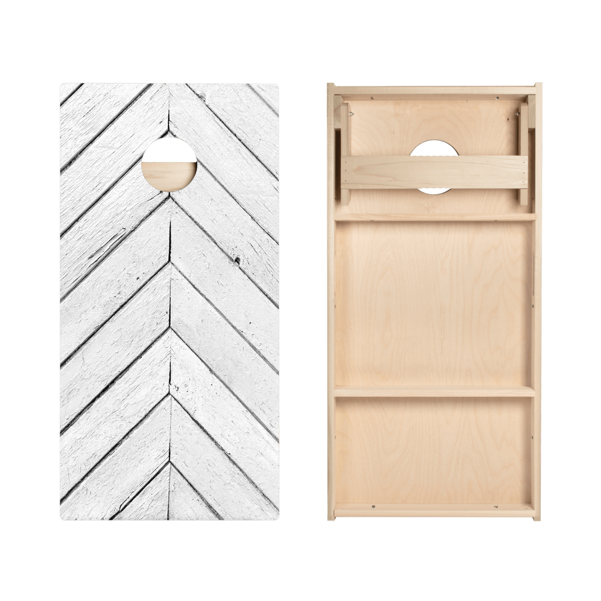 White Angled Wood Panels Star Cornhole Boards, - American Cornhole Association