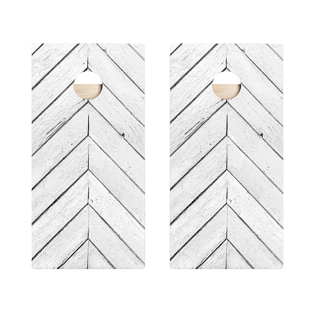 White Angled Wood Panels Star Cornhole Boards, - American Cornhole Association