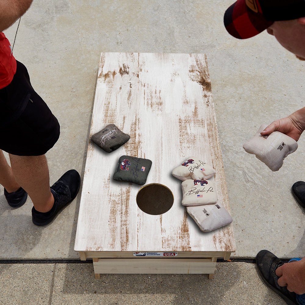 Whitewashed Wood Star Cornhole Boards, - American Cornhole Association