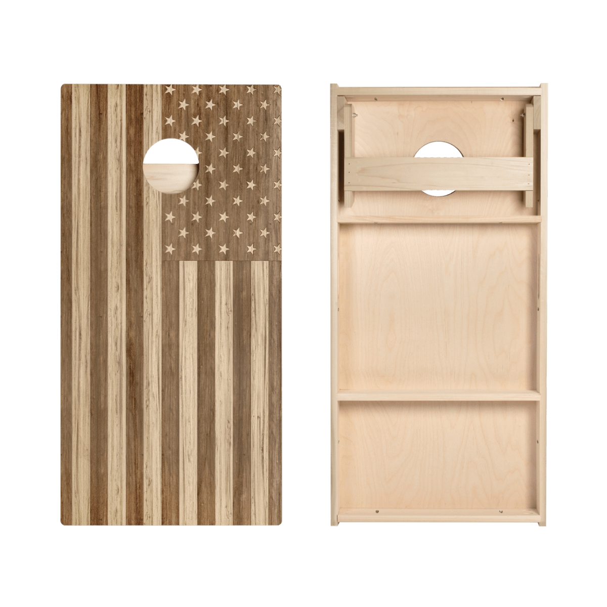 Wood American Flag Star Cornhole Boards, - American Cornhole Association