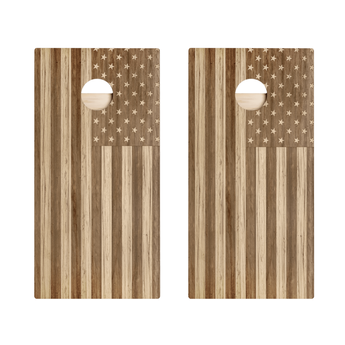 Wood American Flag Star Cornhole Boards, - American Cornhole Association