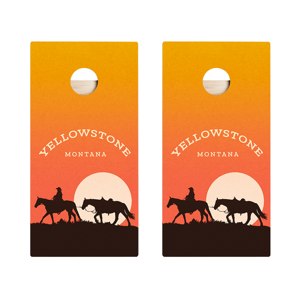 Yellowstone Sunset Star Cornhole Boards, - American Cornhole Association