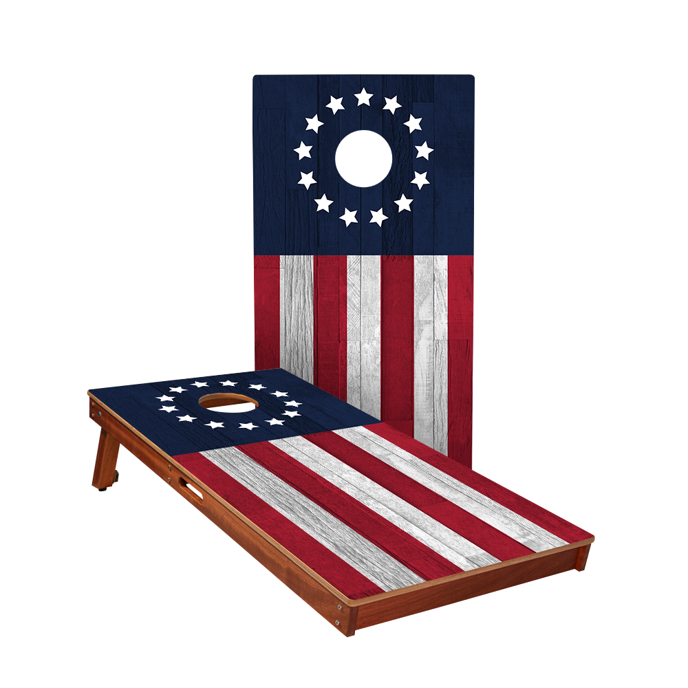 2x4 Sig Pro Betsy Ross Flag Professional Regulation Cornhole Boards