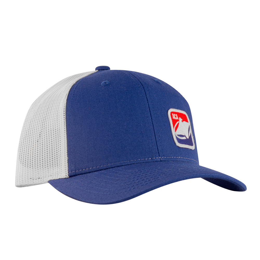 ACA Royal Blue/White Richardson Snapback Trucker Hat with Square ACA Logo Patch