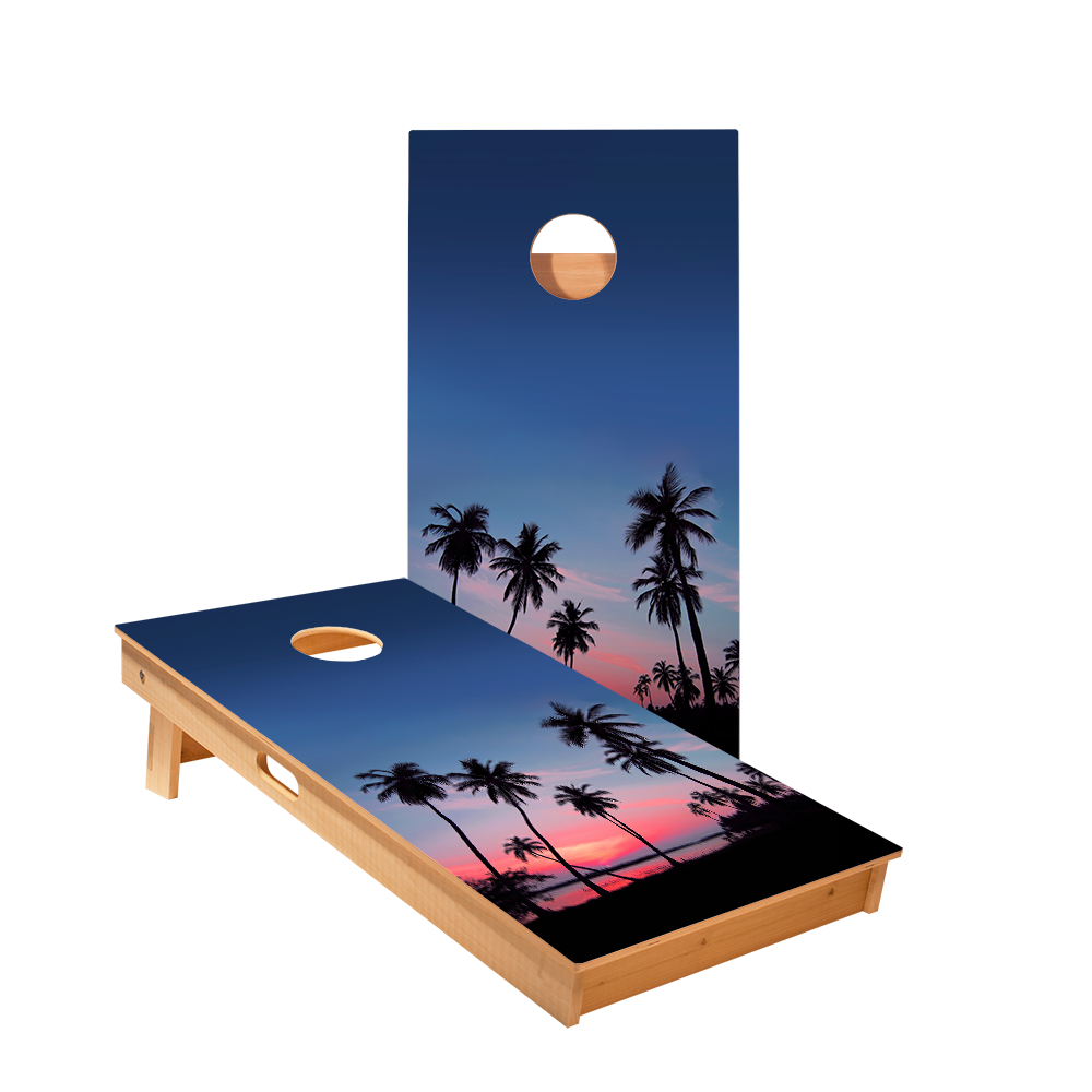 2x4 Star Palm Tree Sunset Professional Regulation Cornhole Boards