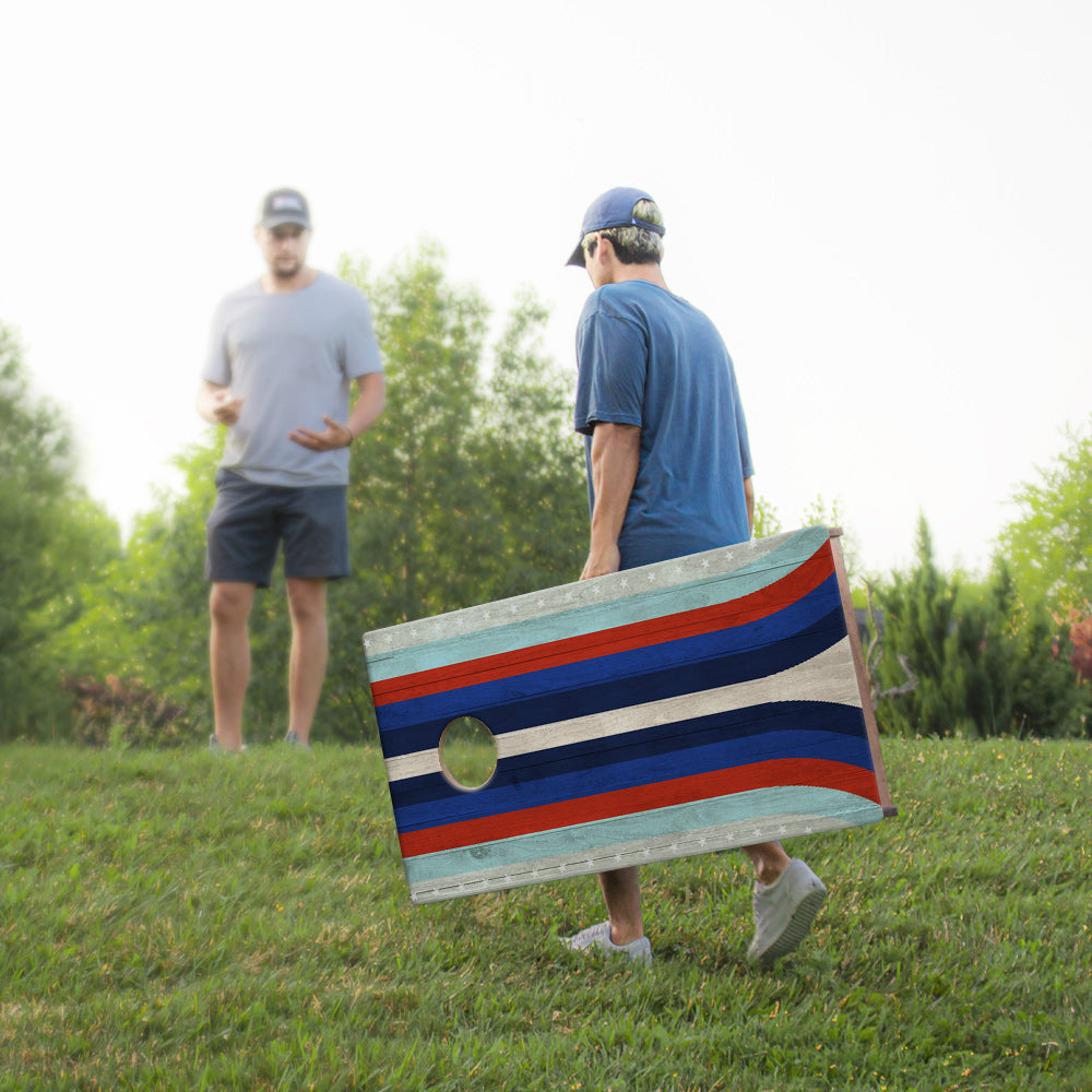 2x4 Sig Pro American Moto Curved Professional Regulation Cornhole Boards