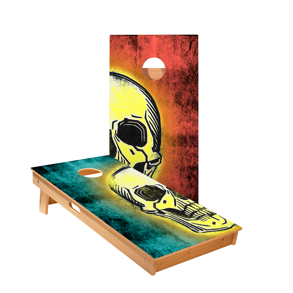 2x4 Star Teal And Red Skull Professional Regulation Cornhole Boards