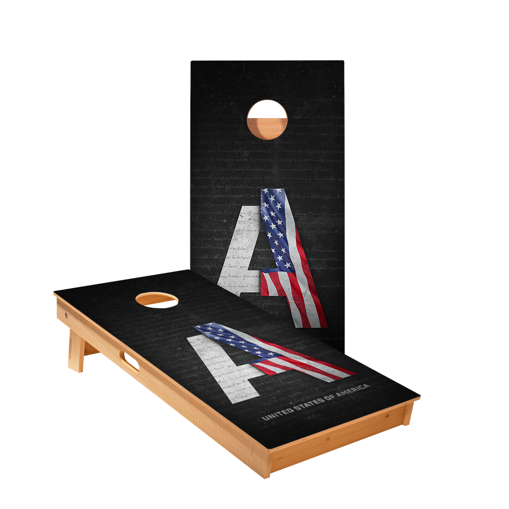 2x4 Star United States Flag Constitution Professional Regulation Cornhole Boards