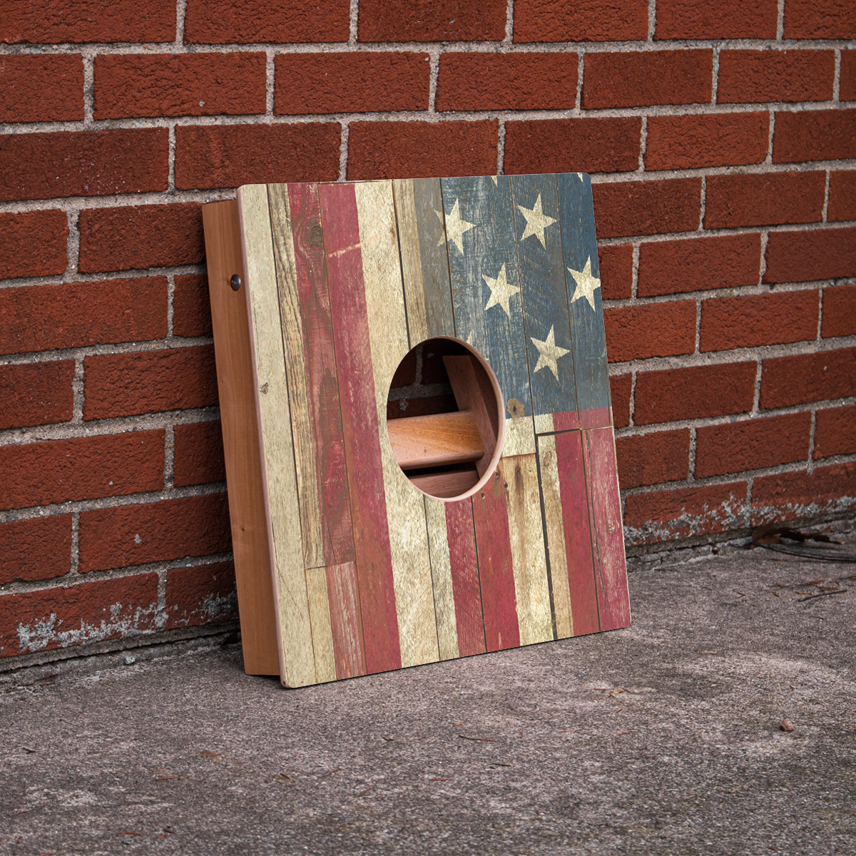 Airmail Box Rustic USA Flag Recreation Cornhole Boards