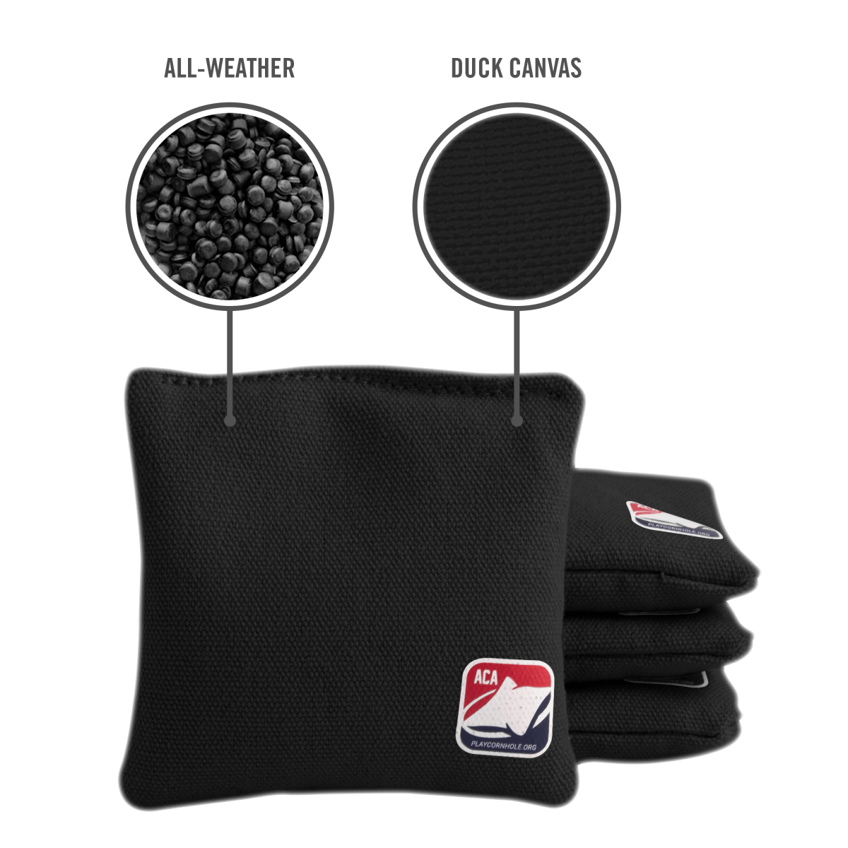 Black Daily 44x Cornhole Bags - American Cornhole Association