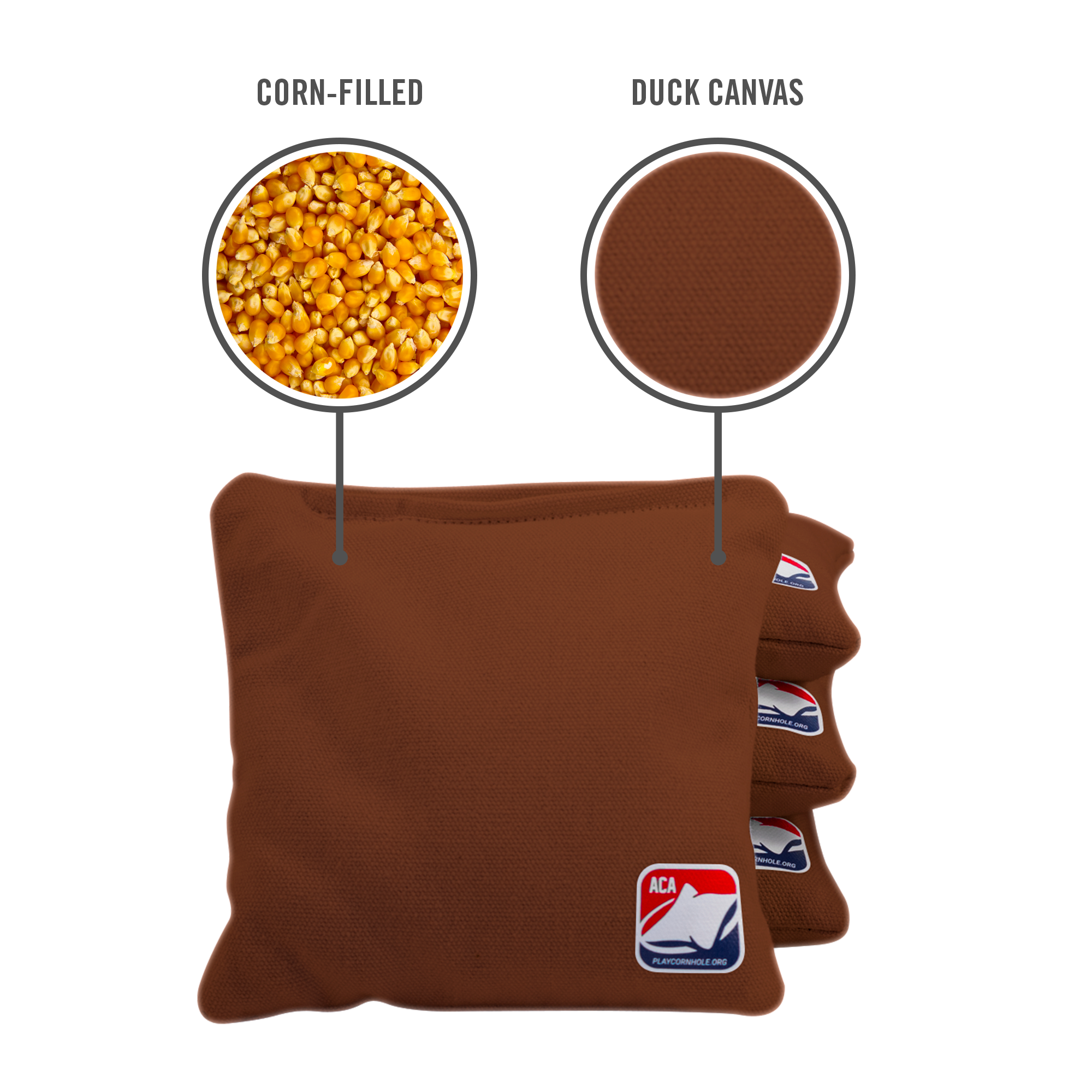 6-in Daily 66 Brown Competition Regulation Cornhole Bags