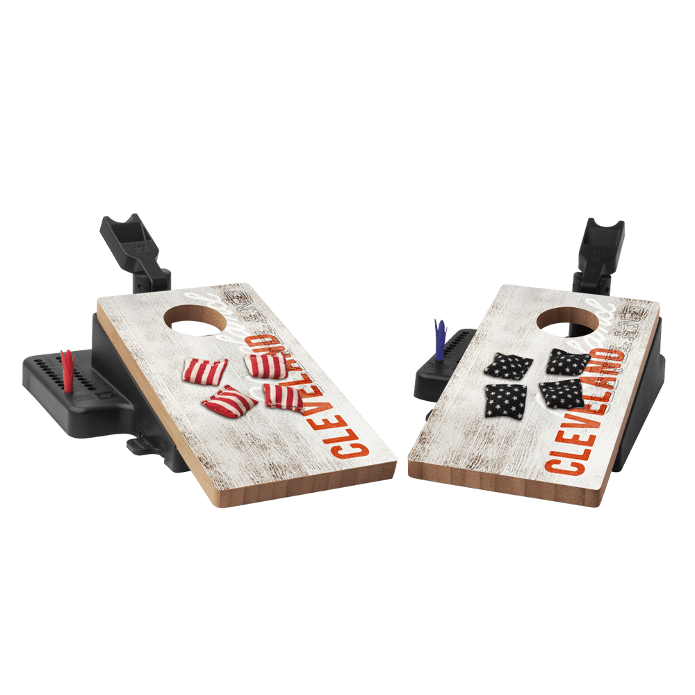 Cleveland Football Vintage Gameday Double Chuck Mini Cornhole Tabletop Game, - American Cornhole Association