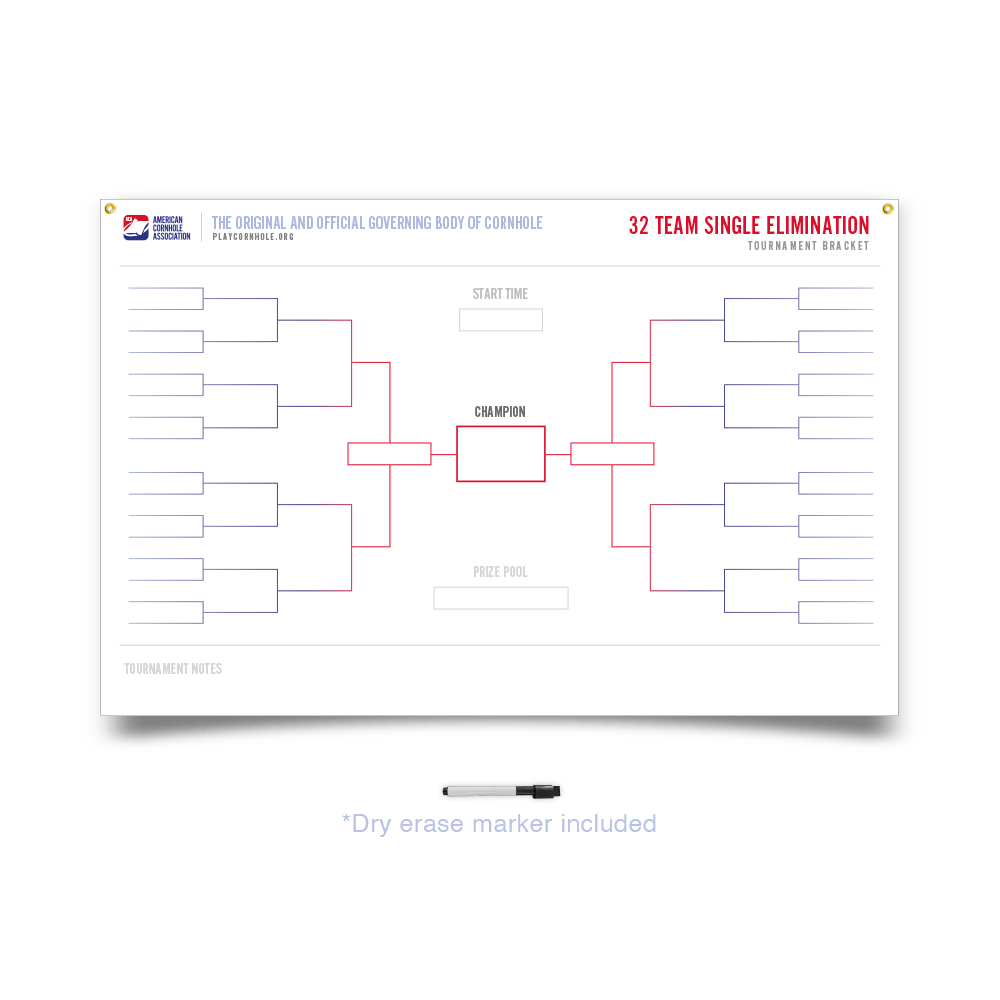 Cornhole Tournament Brackets - 32 Team 106304 | American Cornhole Association