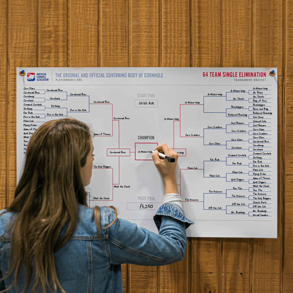 Cornhole Tournament Brackets - 64 Team 106305 | American Cornhole Association